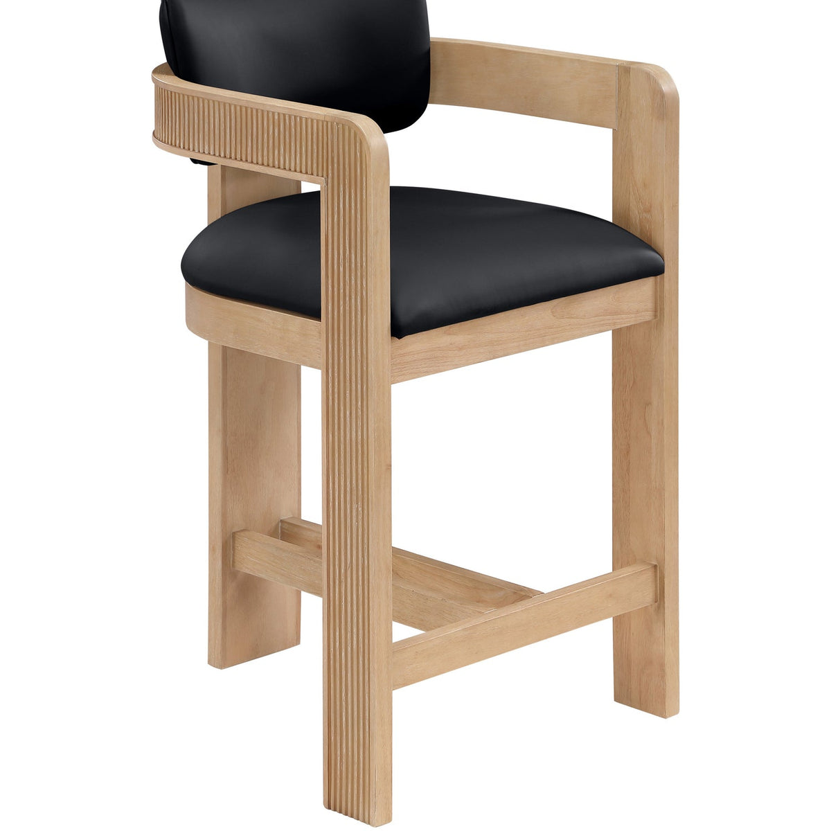 Sacha Black Vegan Leather Upholstered Counter Stool Set of 2