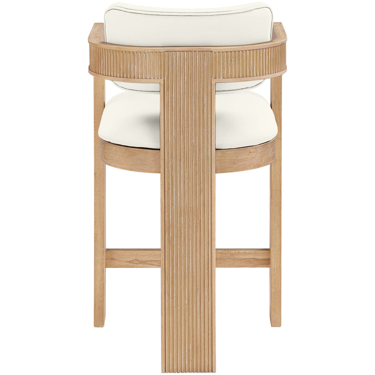 Sacha Cream Vegan Leather Upholstered Counter Stool Set of 2