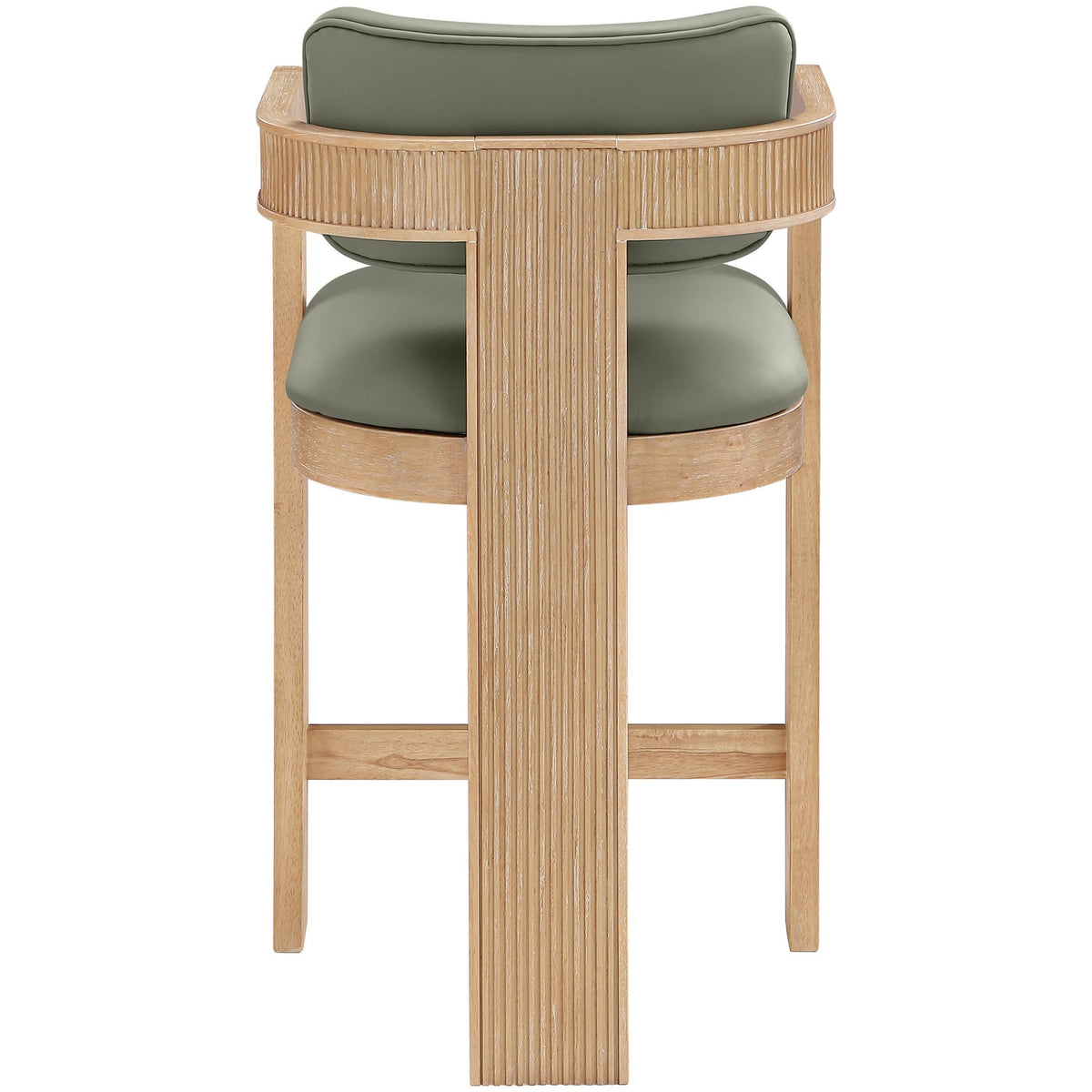 Sacha Olive Vegan Leather Upholstered Counter Stool Set of 2