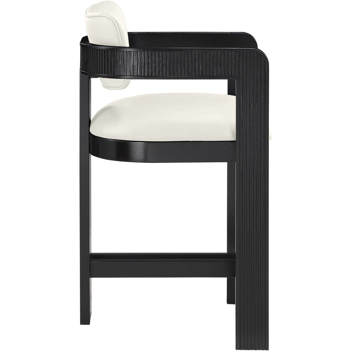 Sacha Cream Vegan Leather Upholstered Counter Stool Set of 2