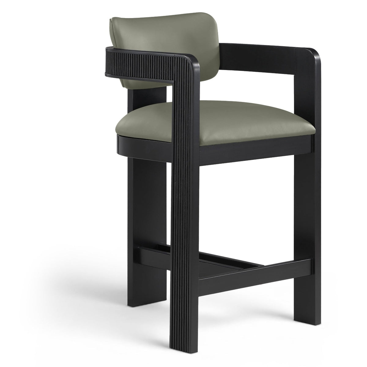 Sacha Olive Vegan Leather Upholstered Counter Stool in olive vegan leather, primary product view