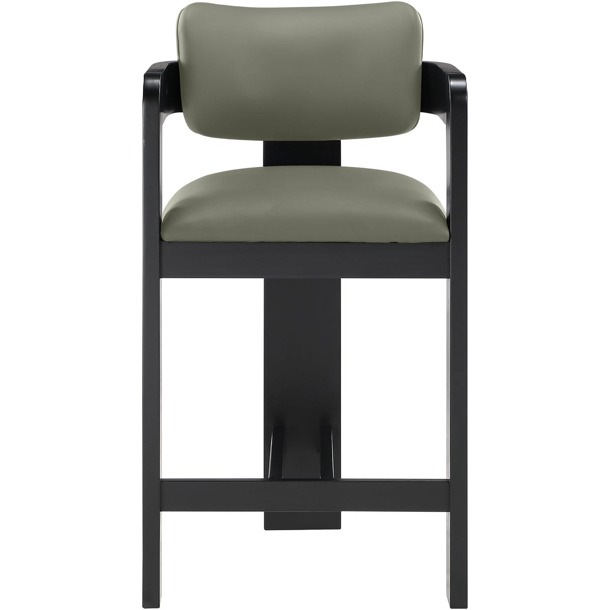 Sacha Olive Vegan Leather Upholstered Counter Stool Set of 2