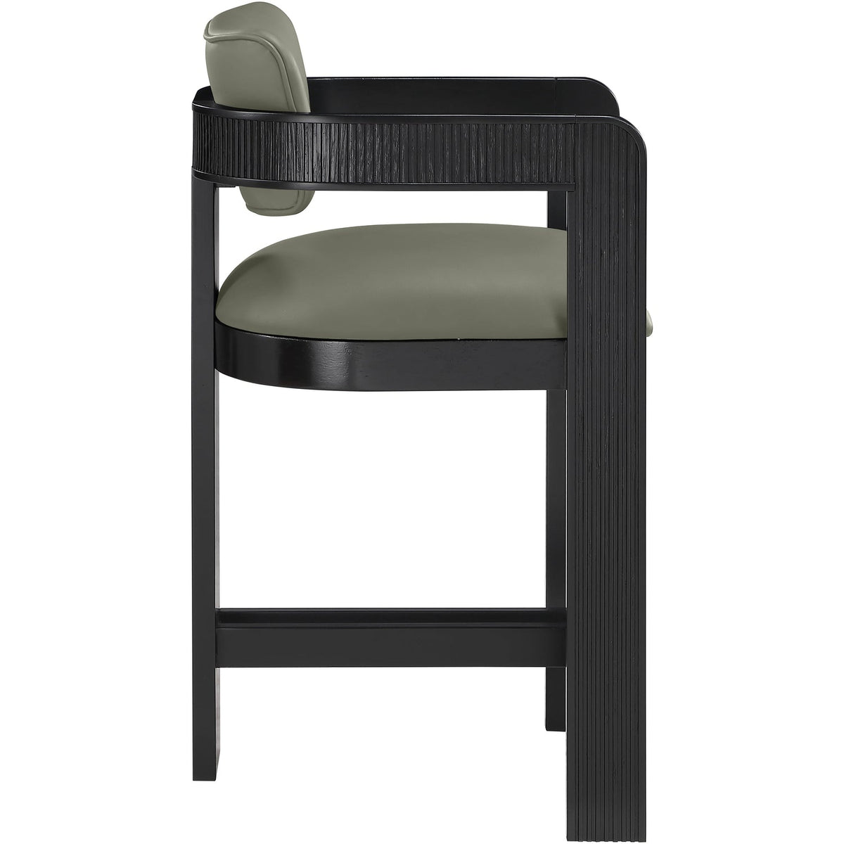 Sacha Olive Vegan Leather Upholstered Counter Stool Set of 2