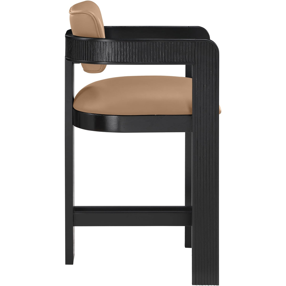 Sacha Tan Vegan Leather Upholstered Counter Stool Set of 2