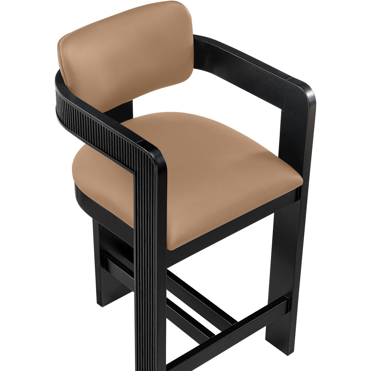 Sacha Tan Vegan Leather Upholstered Counter Stool Set of 2