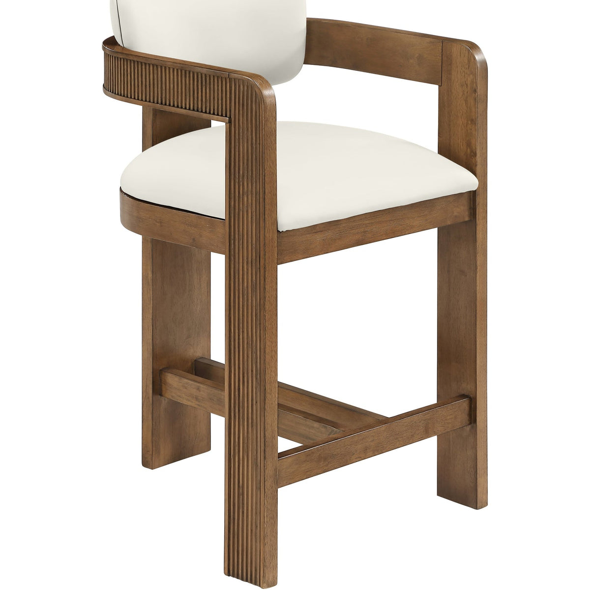 Sacha Cream Vegan Leather Upholstered Counter Stool Set of 2