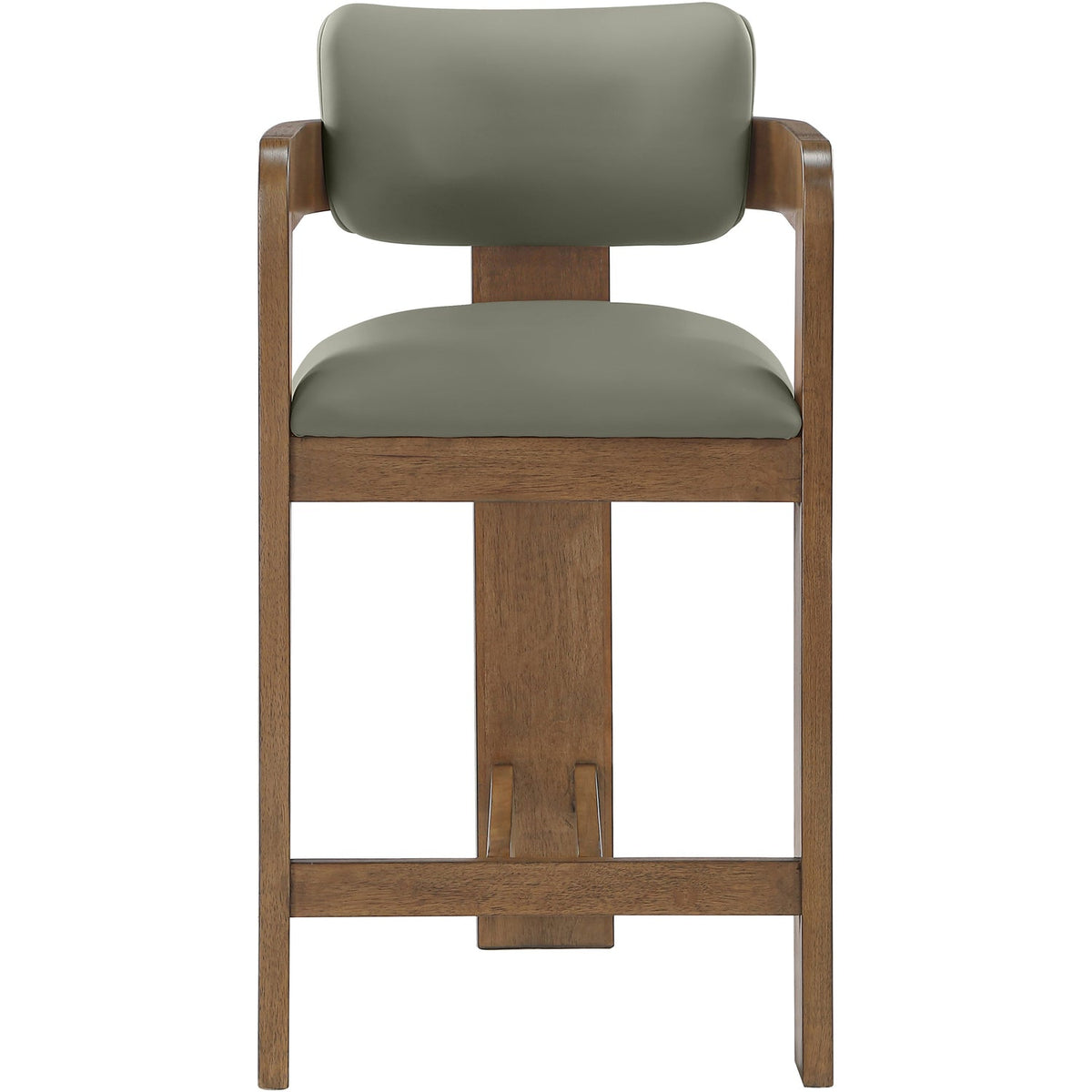 Sacha Olive Vegan Leather Upholstered Counter Stool Set of 2