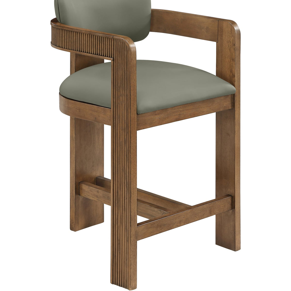 Sacha Olive Vegan Leather Upholstered Counter Stool Set of 2