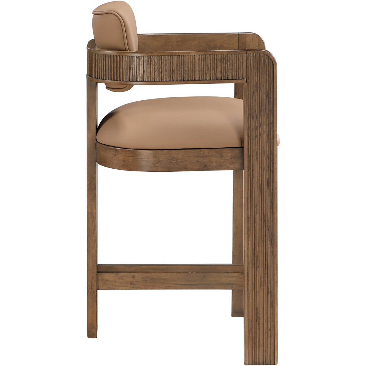 Sacha Tan Vegan Leather Upholstered Counter Stool Set of 2