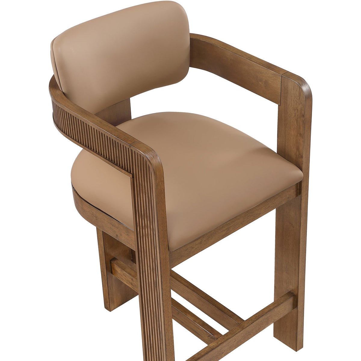 Sacha Tan Vegan Leather Upholstered Counter Stool Set of 2