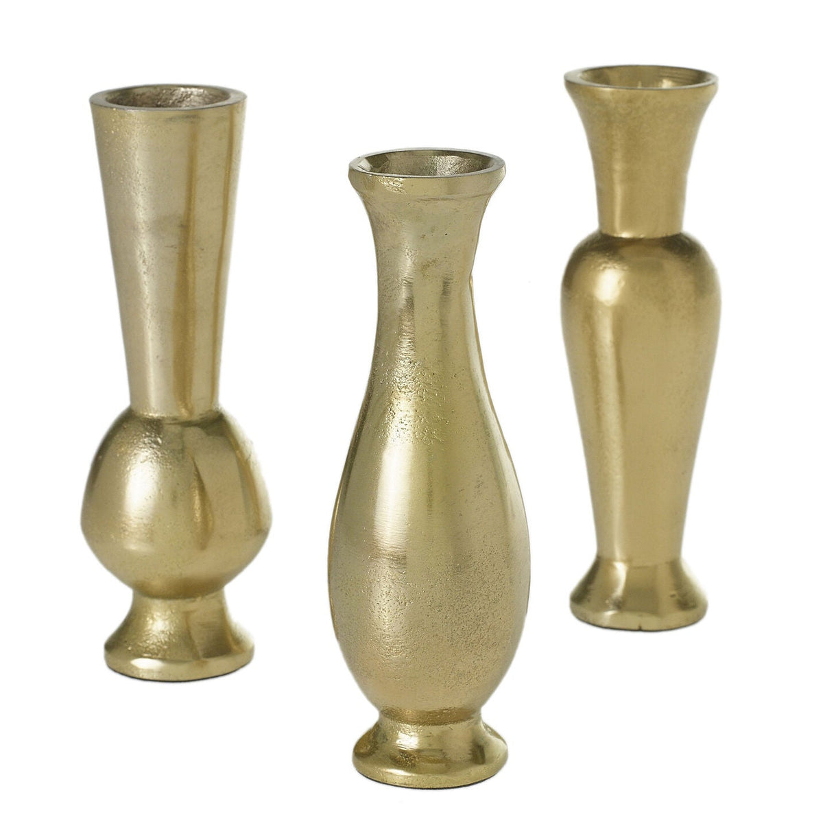 Henna Budvase Set of 3 alternate view, gold or silver metal budvase set of 3