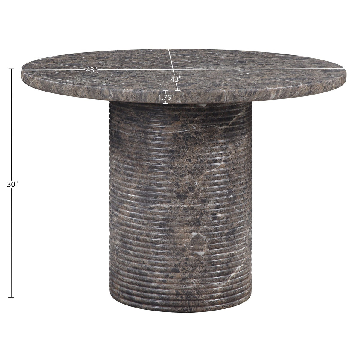 Rapallo 43in Brown Concrete Indoor/Outdoor Dining Table