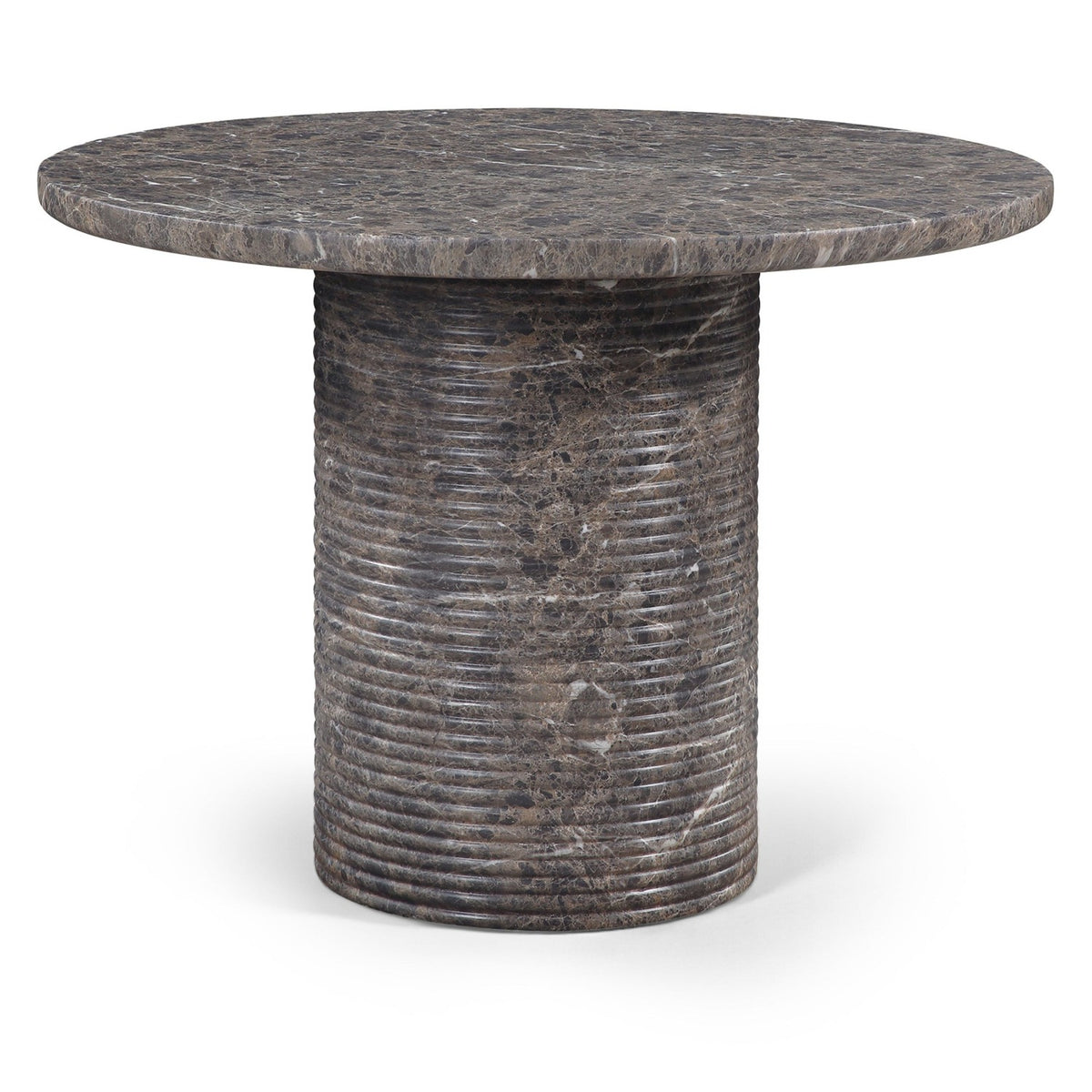 Rapallo 43" Concrete Dining Table in brown marble fluted concrete, primary product view