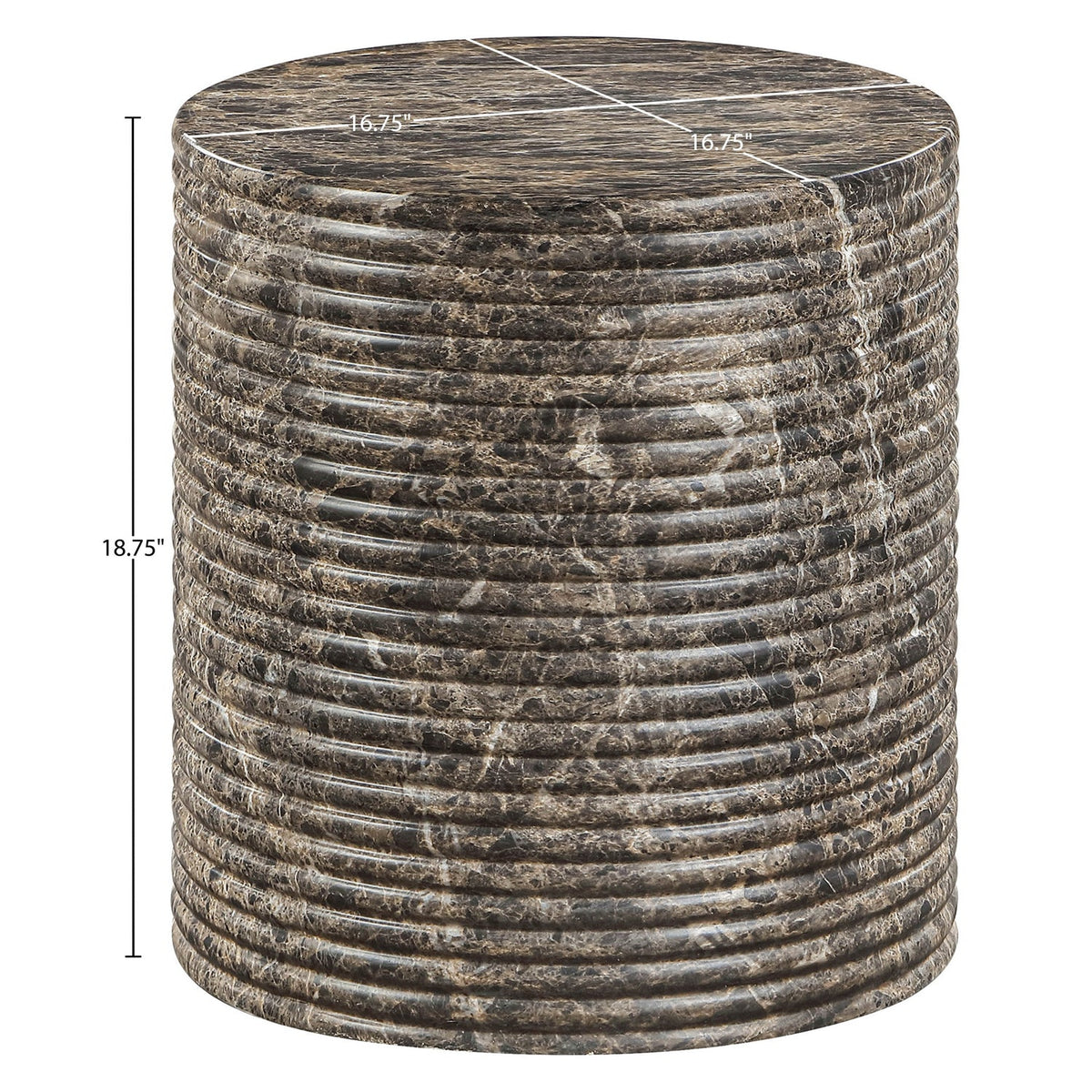 Rapallo Brown Concrete Indoor/Outdoor End Table Set of 2