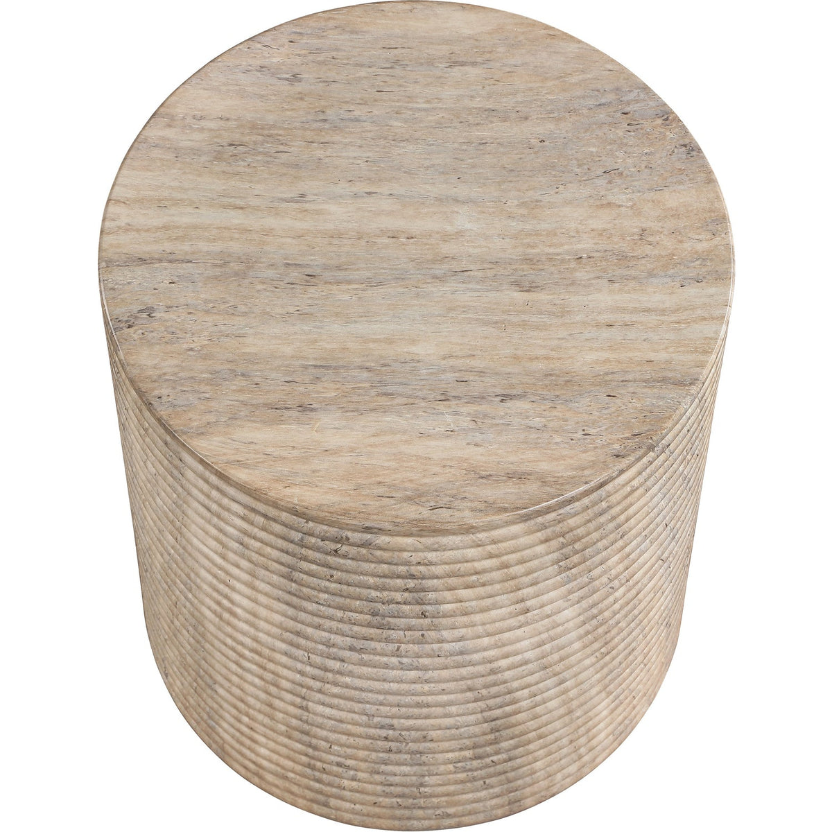 Rapallo Travertine Concrete Indoor/Outdoor End Table Set of 2