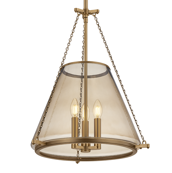 Hudson Valley Lighting Clark Heights Small Lantern in Patina Brass, primary product view