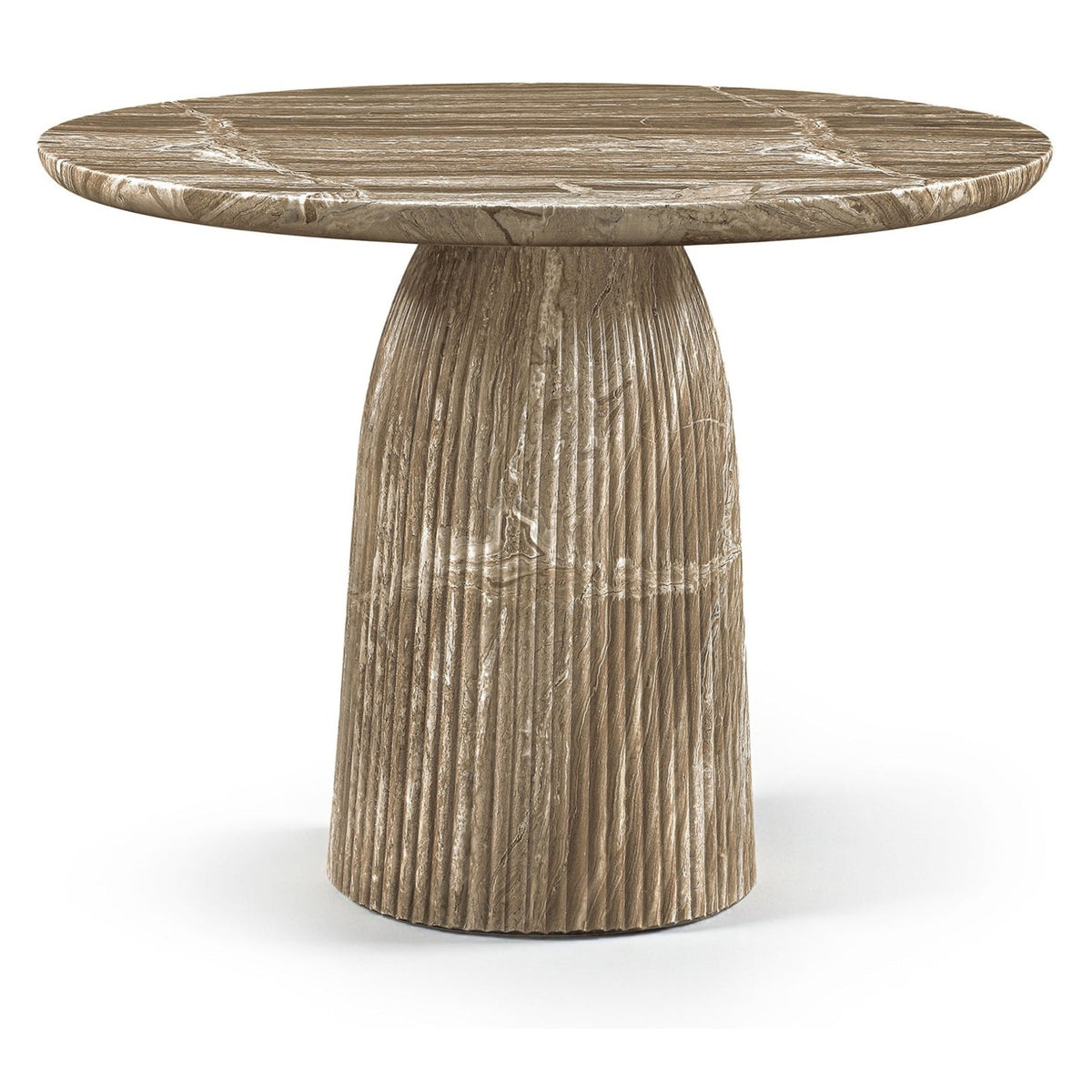 Venosa 42" Beige Concrete Indoor/Outdoor Dining Table in beige-marble fluted concrete, primary product view