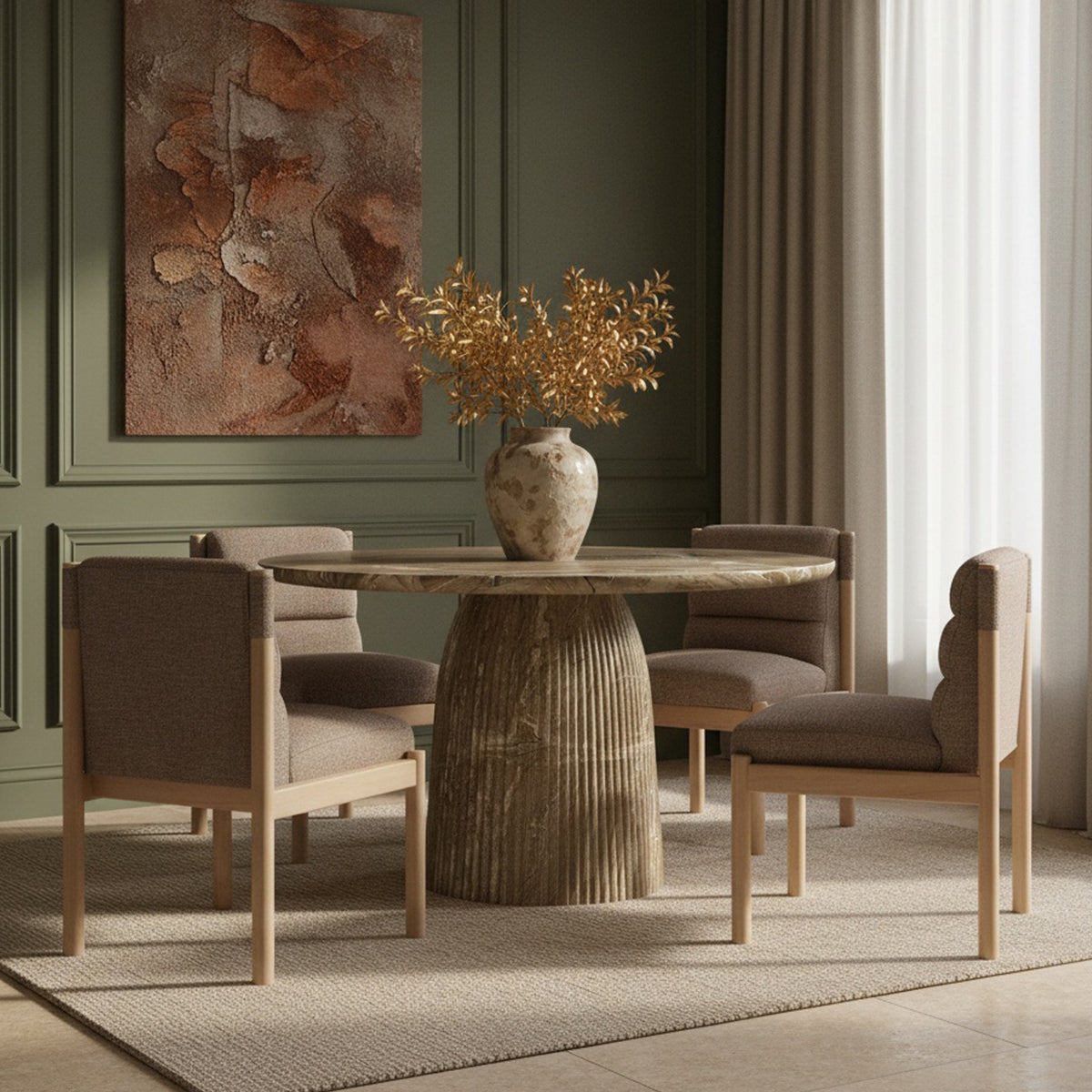 Venosa 42in Beige Concreteindoor/Outdoor Dining Table