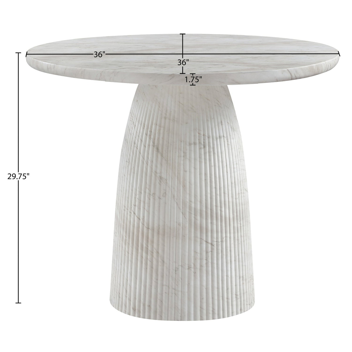 Venosa 36in White Concrete Indoor/Outdoor Dining Table