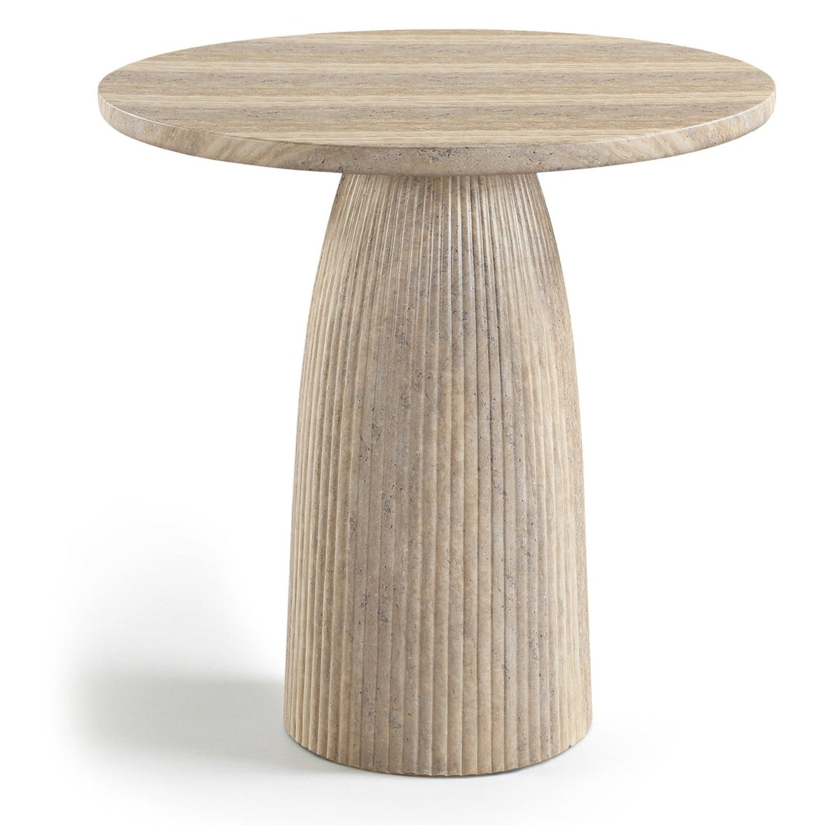 Venosa 36" Travertine Concrete Indoor/Outdoor Counter Height Table in travertine fluted concrete, primary product view