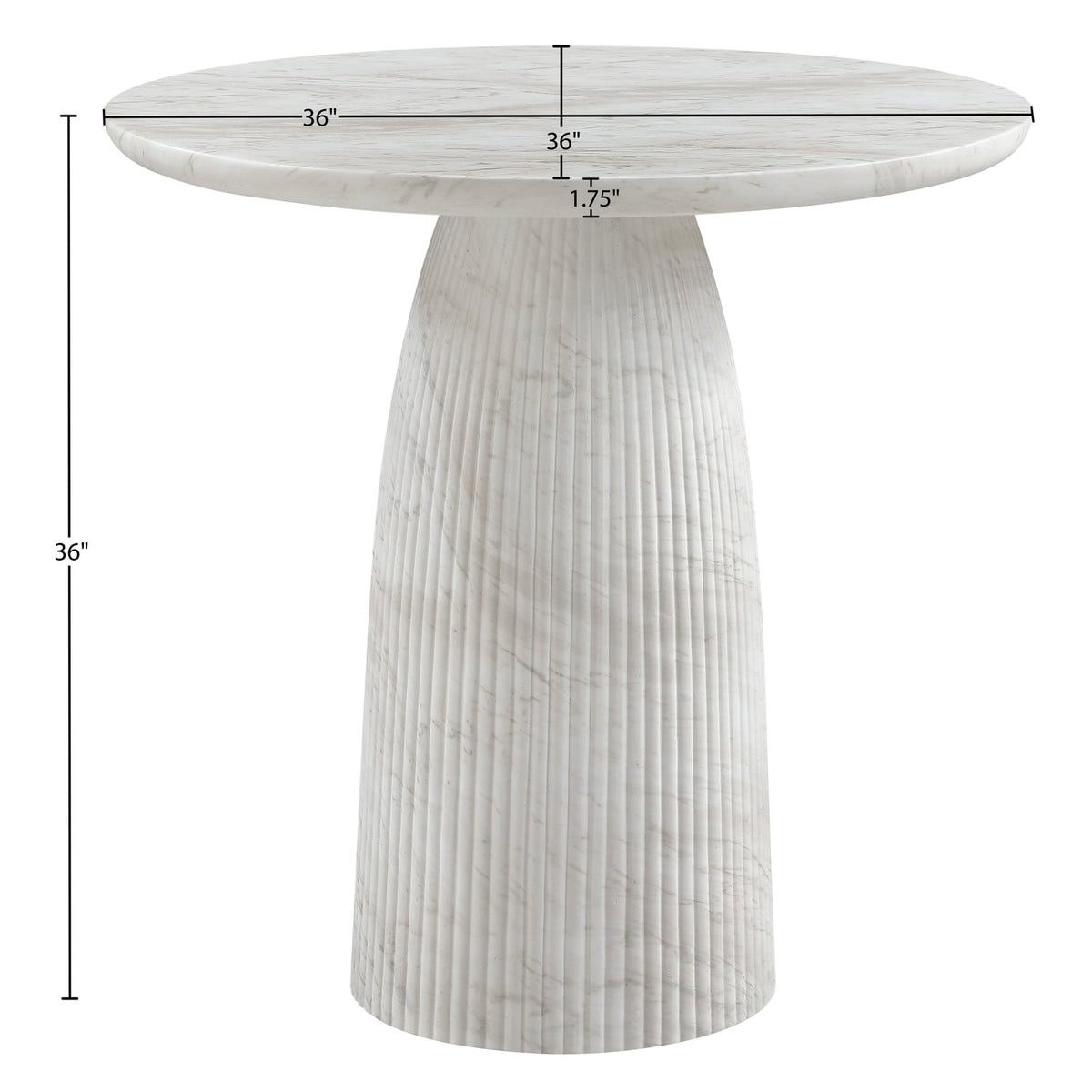Venosa 36in White Concrete Indoor/Outdoor Counter Table