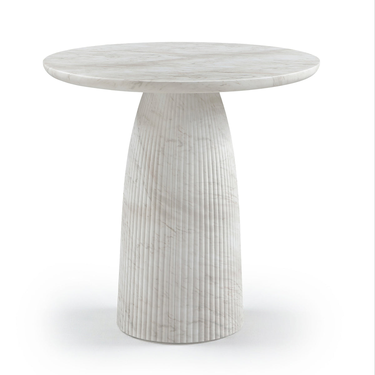 Venosa 36" White Concrete Indoor/Outdoor Counter Height Table in white fluted concrete, primary product view