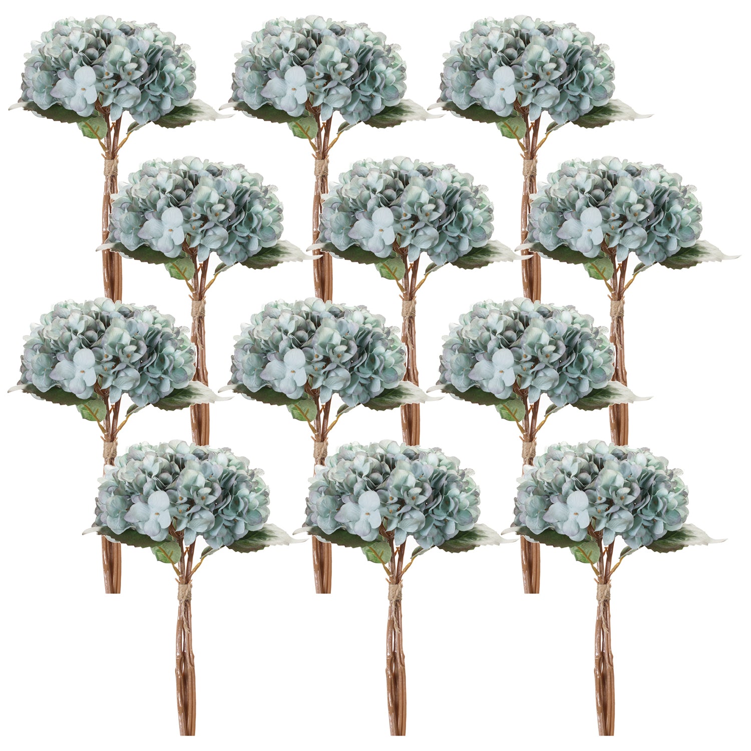Soft Blue Hydrangea Floral Bundle Set of 12
