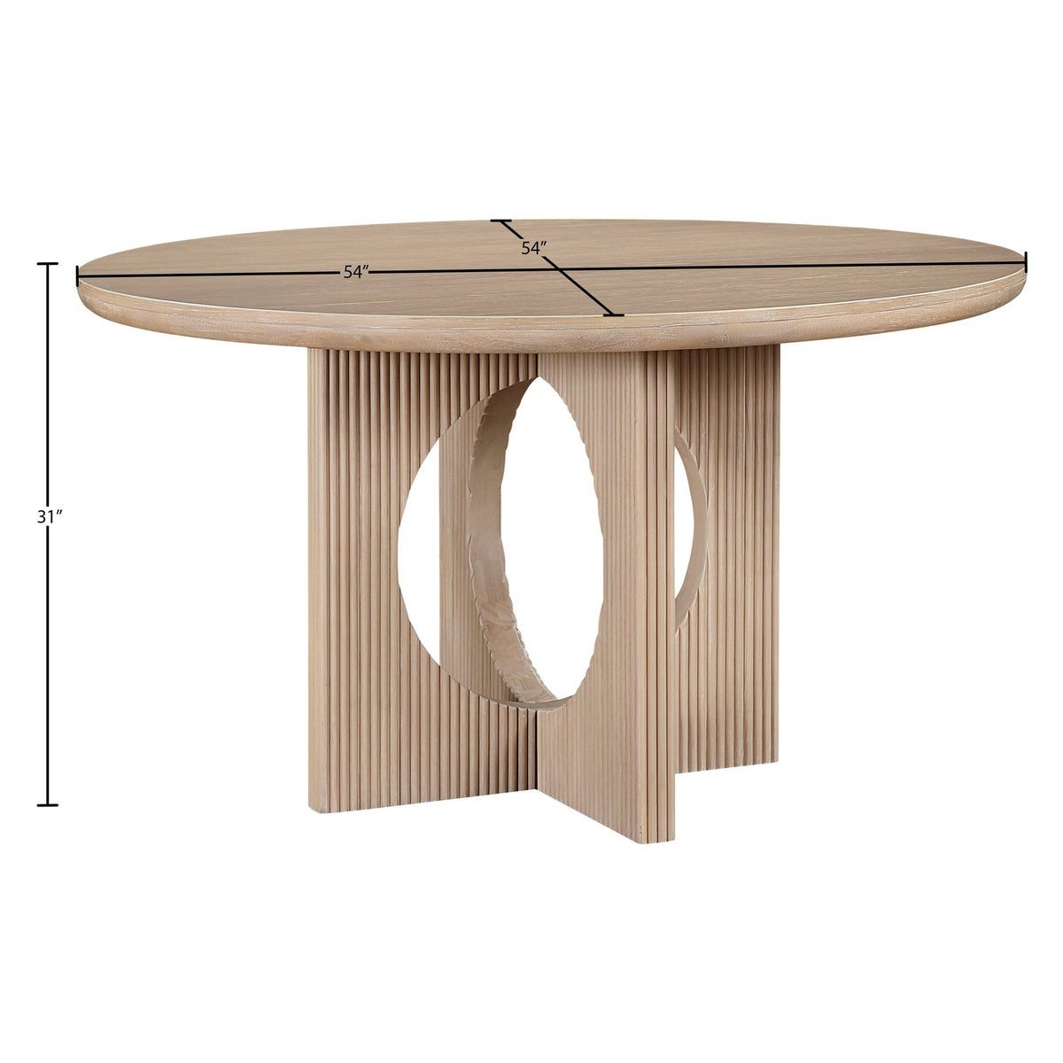 Rivas 54in Natural Wood And Veneer Dining Table