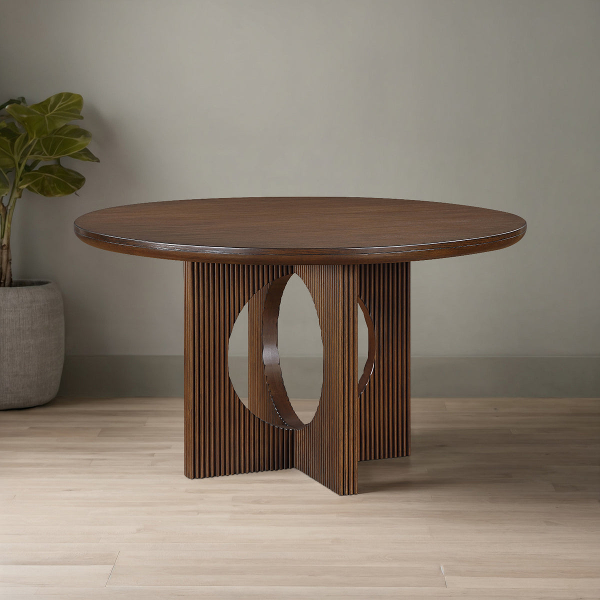 Rivas 54in Walnut Wood And Veneer Dining Table