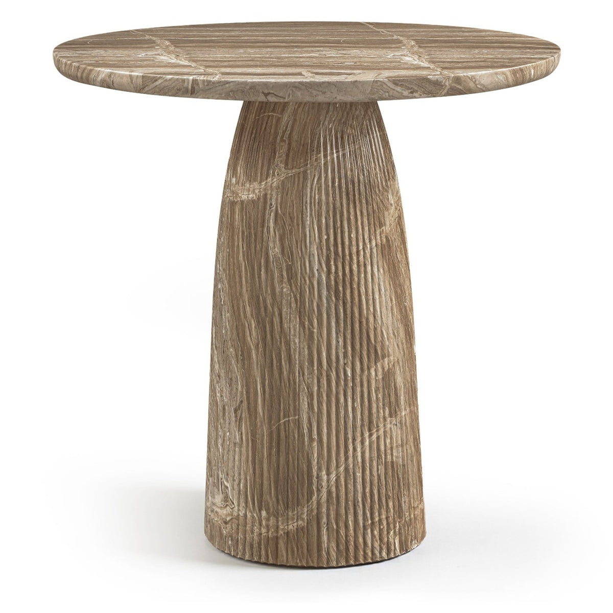 Venosa 42" Beige Concrete Indoor/Outdoor Bar Table in beige fluted concrete, primary product view