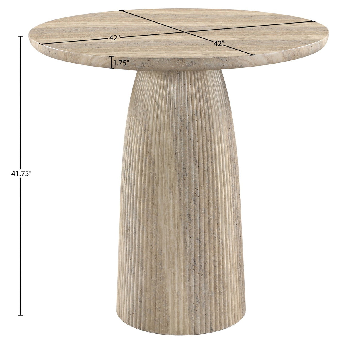 Venosa 42in Travertine Concrete Indoor/Outdoor Bar Table