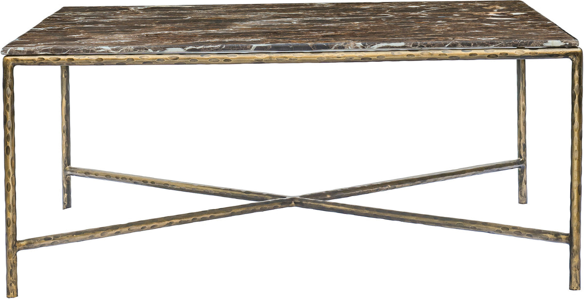Valen Brown Genuine Marble And Iron Coffee Table