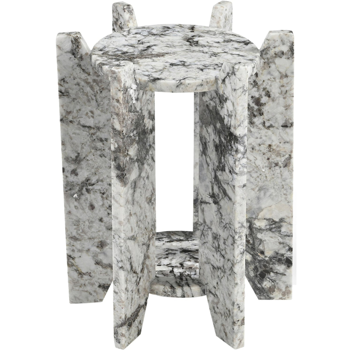 Soriano Alaska Genuine Marble End Side Table Set of 2