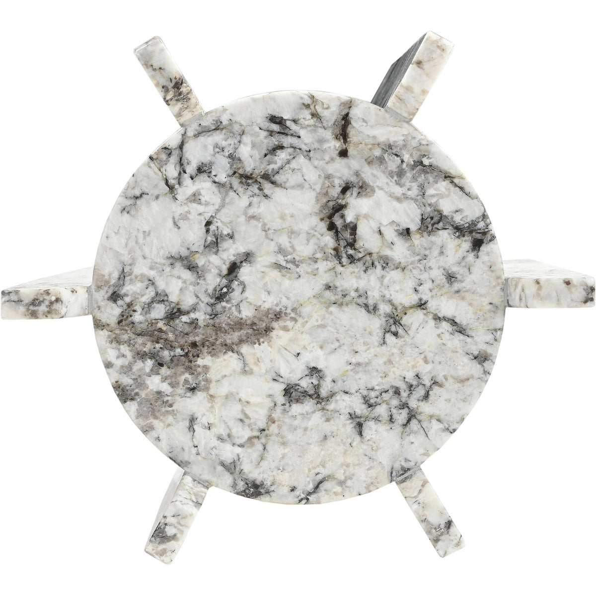 Soriano Alaska Genuine Marble End Side Table Set of 2