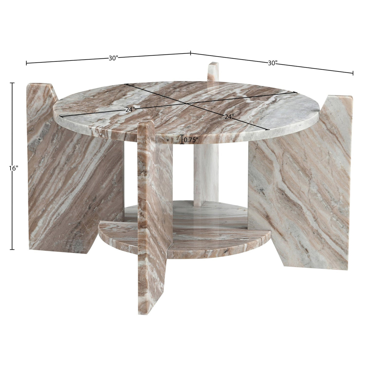 Soriano Brown Genuine Marble Coffee Table