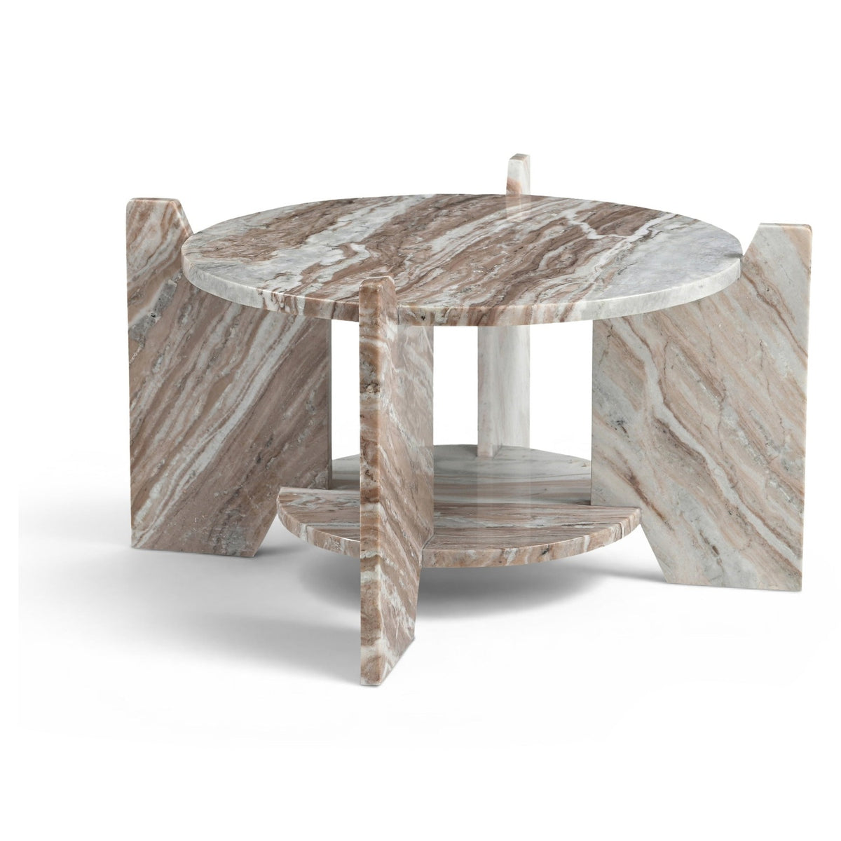 Soriano Brown Genuine Marble Coffee Table in Toronto brown marble, primary product view