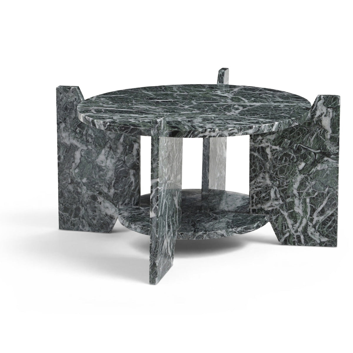 Soriano Green Genuine Marble Coffee Table in Spider green marble, primary product view