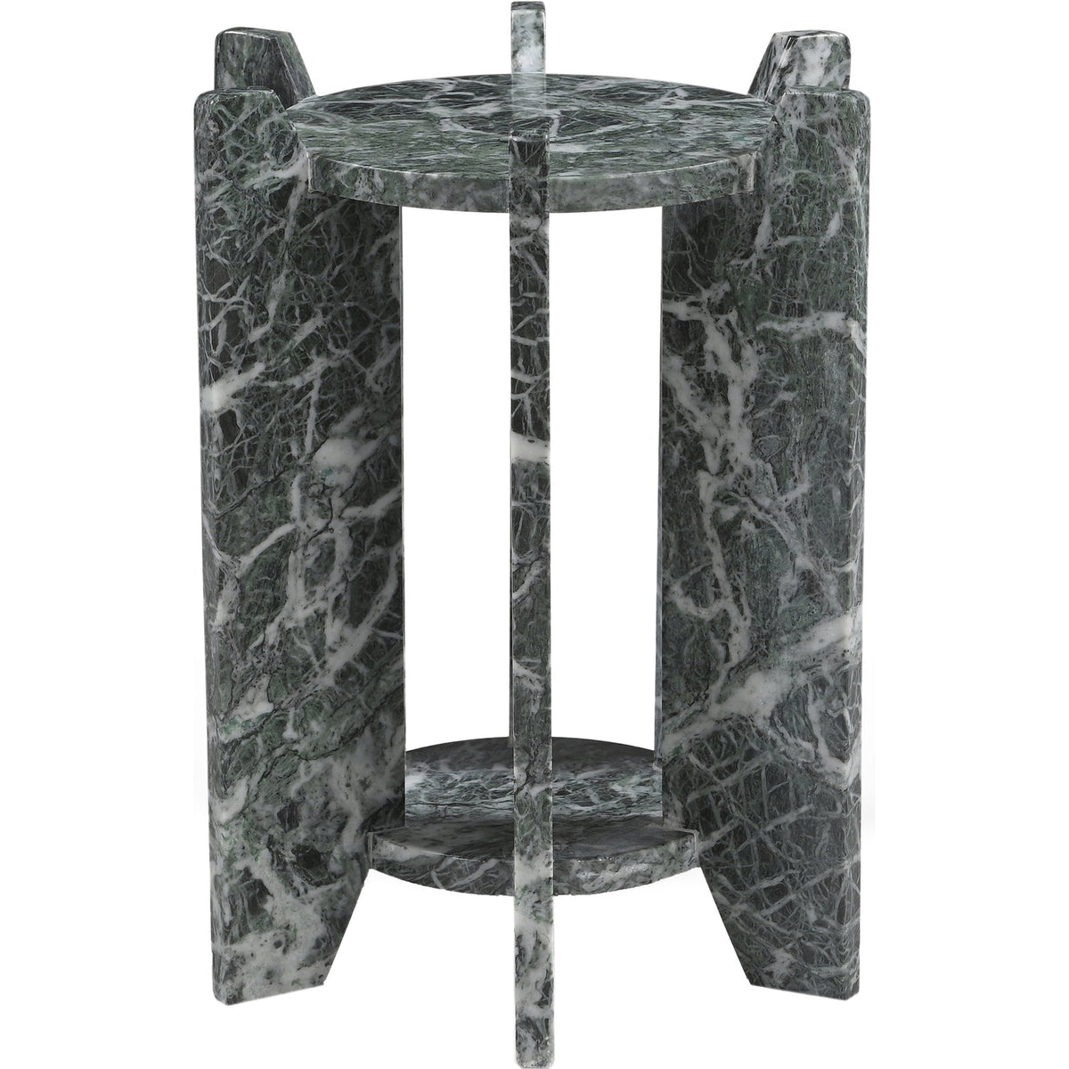 Soriano Green Genuine Marble End Side Table Set of 2
