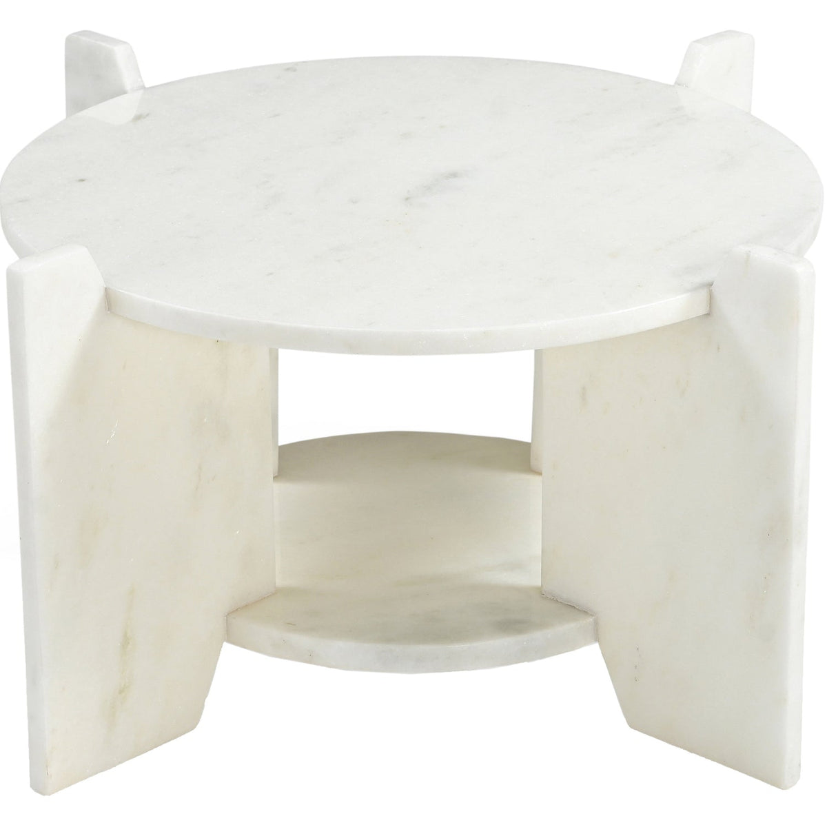 Soriano White Genuine Marble Coffee Table