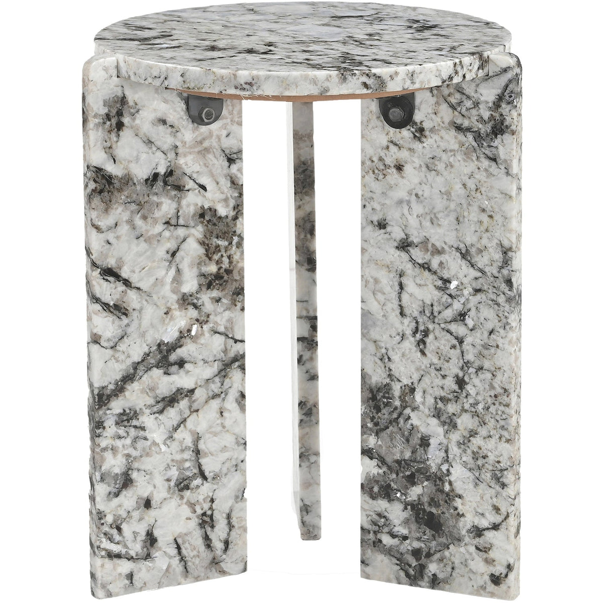 Vernazza Alaska Genuine Marble End Side Table Set of 2