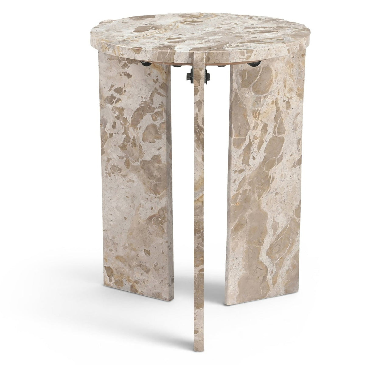 Vernazza Beige Genuine Marble End / Side Table in genuine Capri beige marble, primary product view