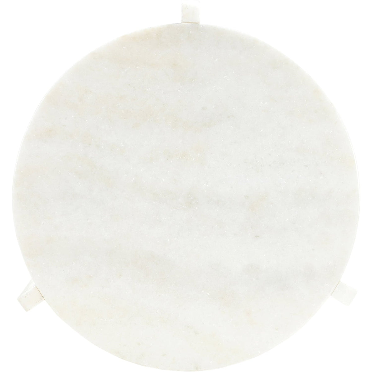 Vernazza White Genuine Marble End Side Table Set of 2