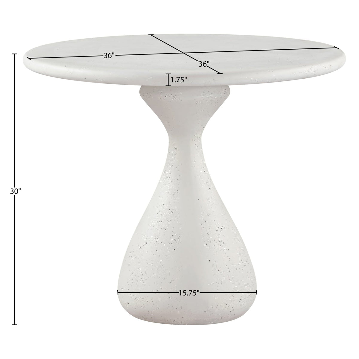 Sano 36in Cream Concrete Indoor/Outdoor Dining Table