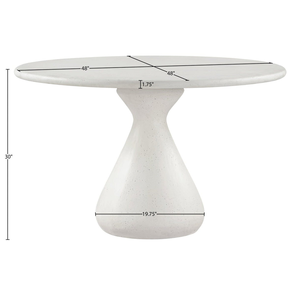 Sano 48in Cream Concrete Indoor/Outdoor Dining Table