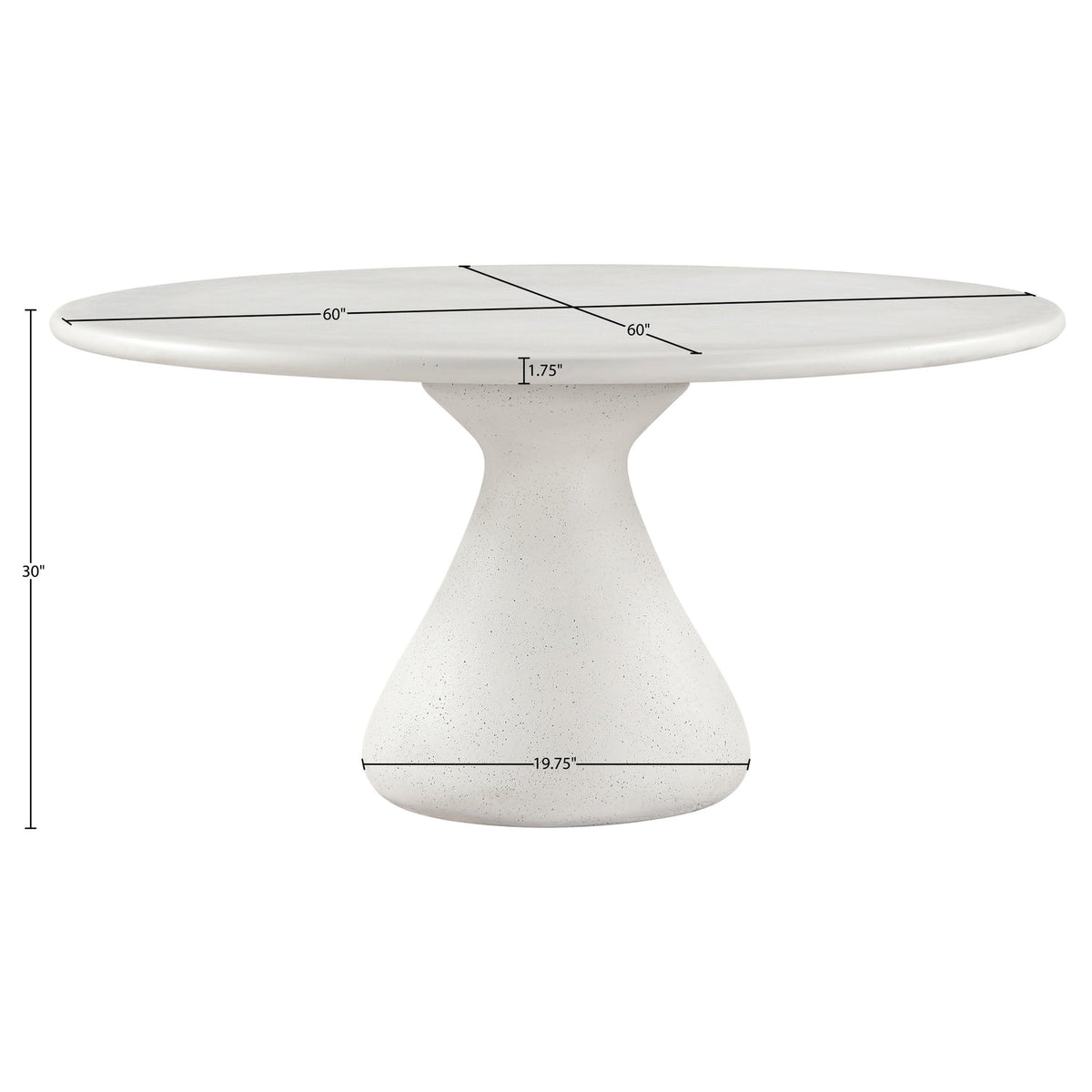 Sano 60in Cream Concrete Indoor/Outdoor Dining Table