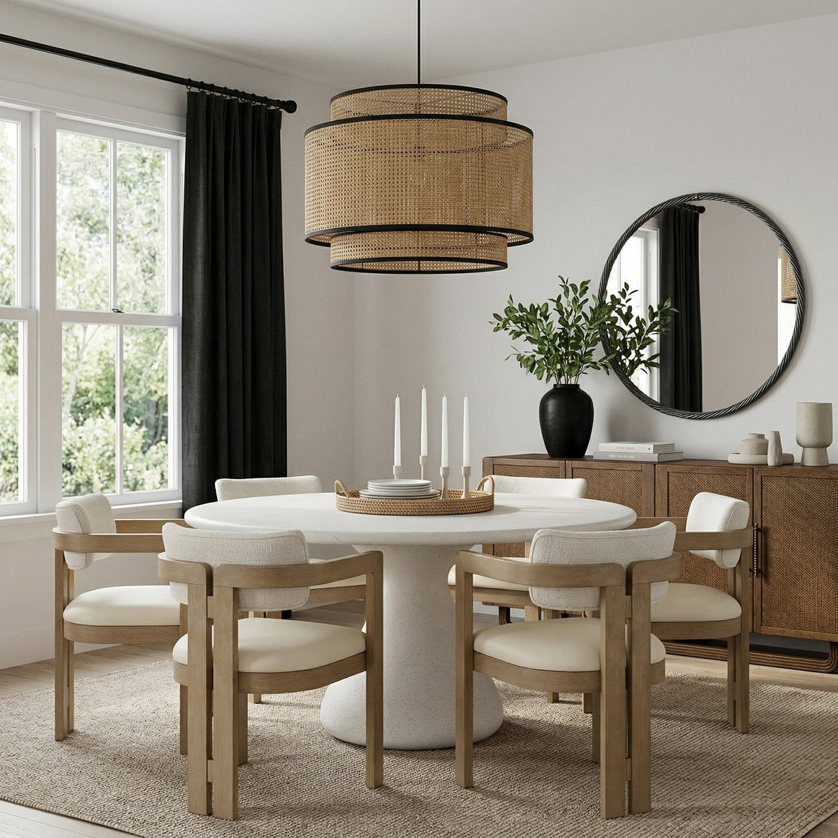 Sano 60in Cream Concrete Indoor/Outdoor Dining Table