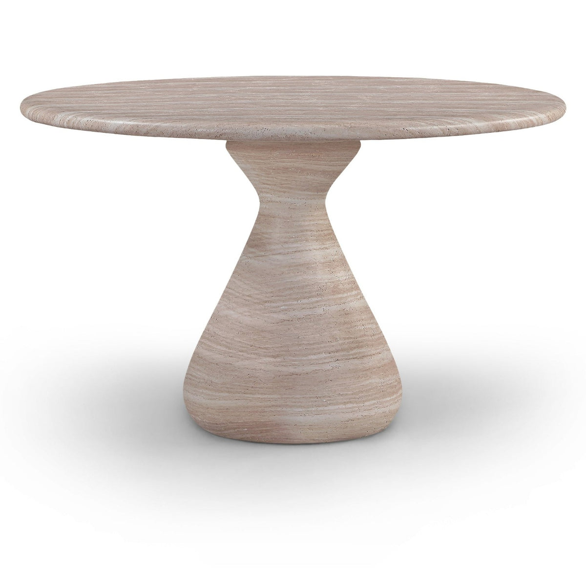 Sano 48" Travertine Concrete Indoor / Outdoor Dining Table in travertine-finish concrete, primary product view