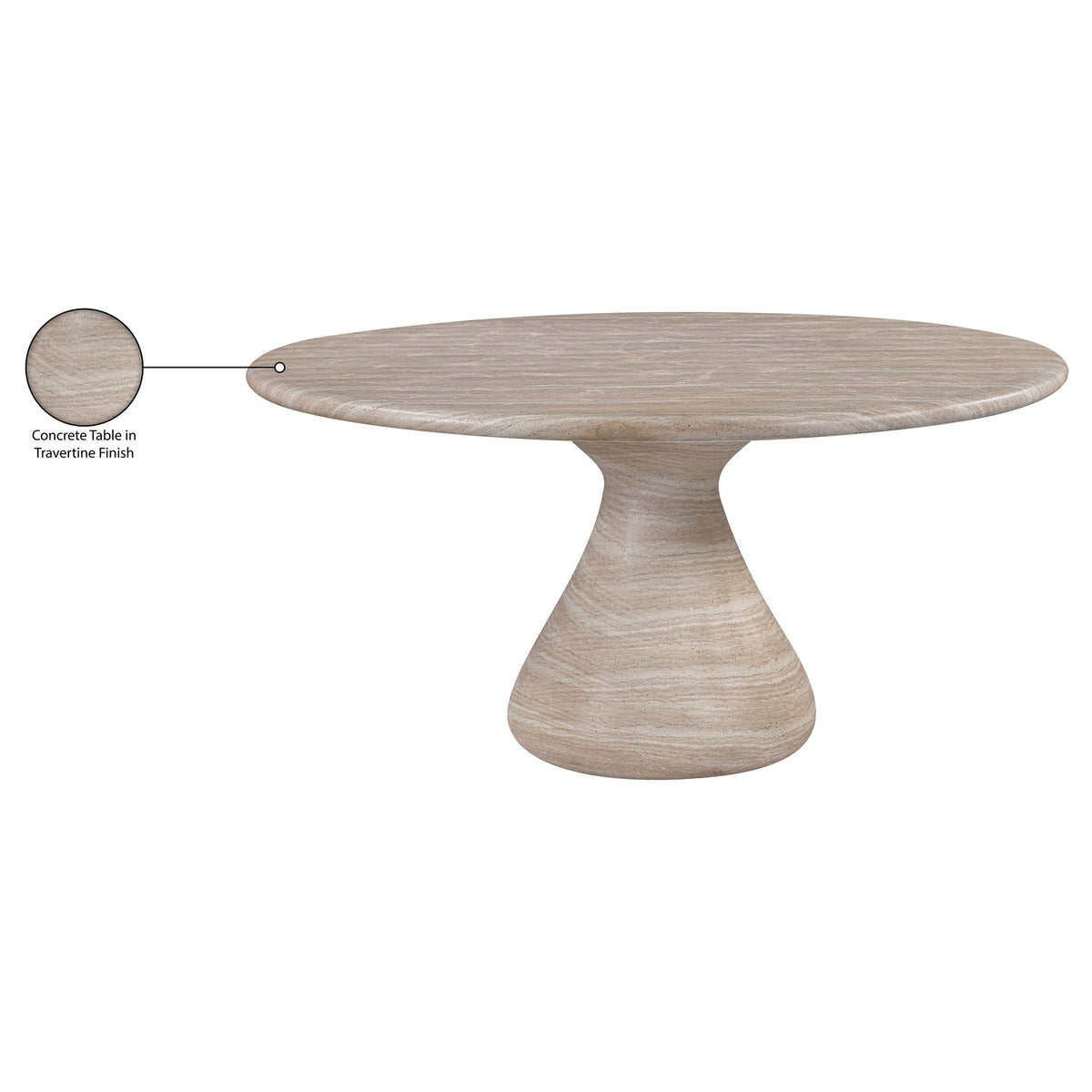 Sano 60in Travertine Concrete Indoor/Outdoor Dining Table