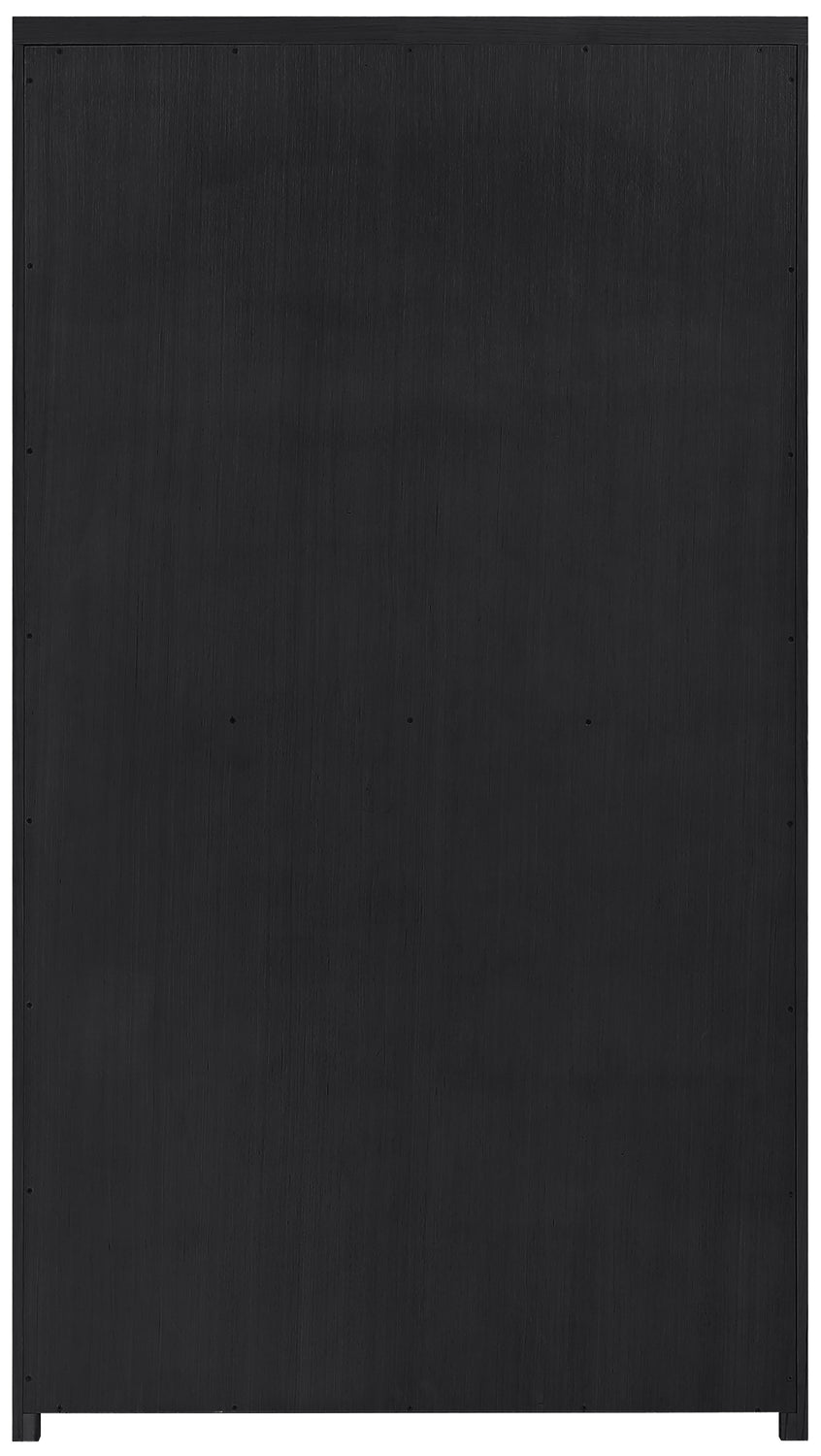 Vana Black Cane And Solid Wood Storage Cabinet