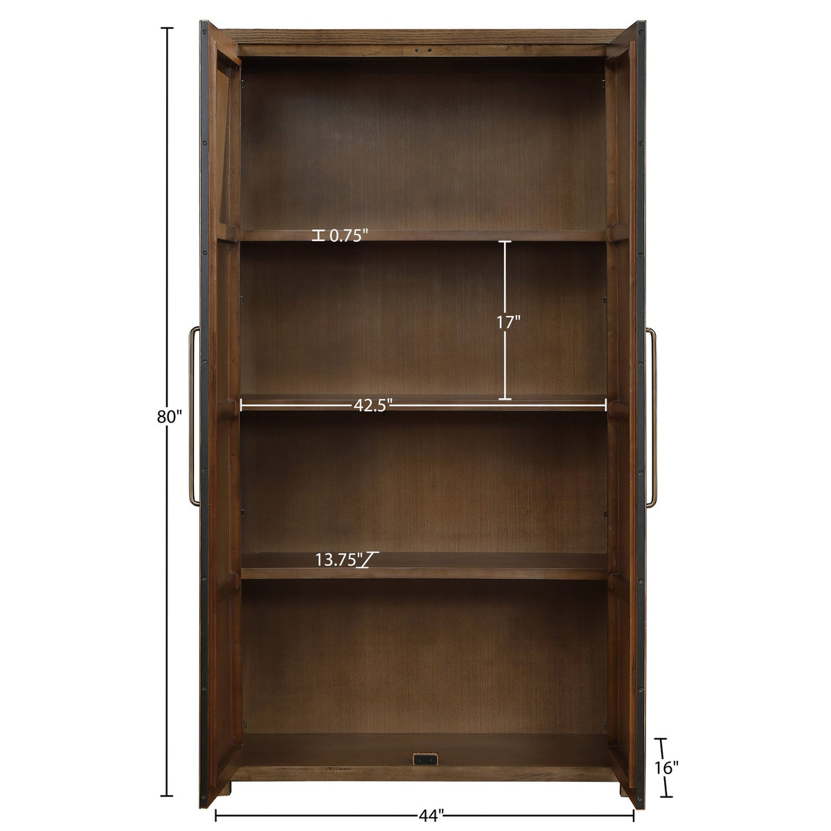 Vana Brown Cane And Solid Wood Storage Cabinet